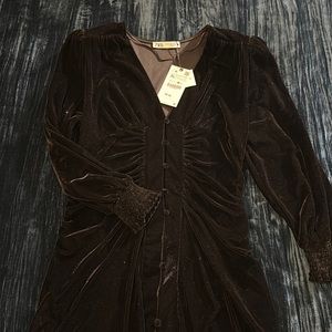 Short Black Velvet Dress - Zara